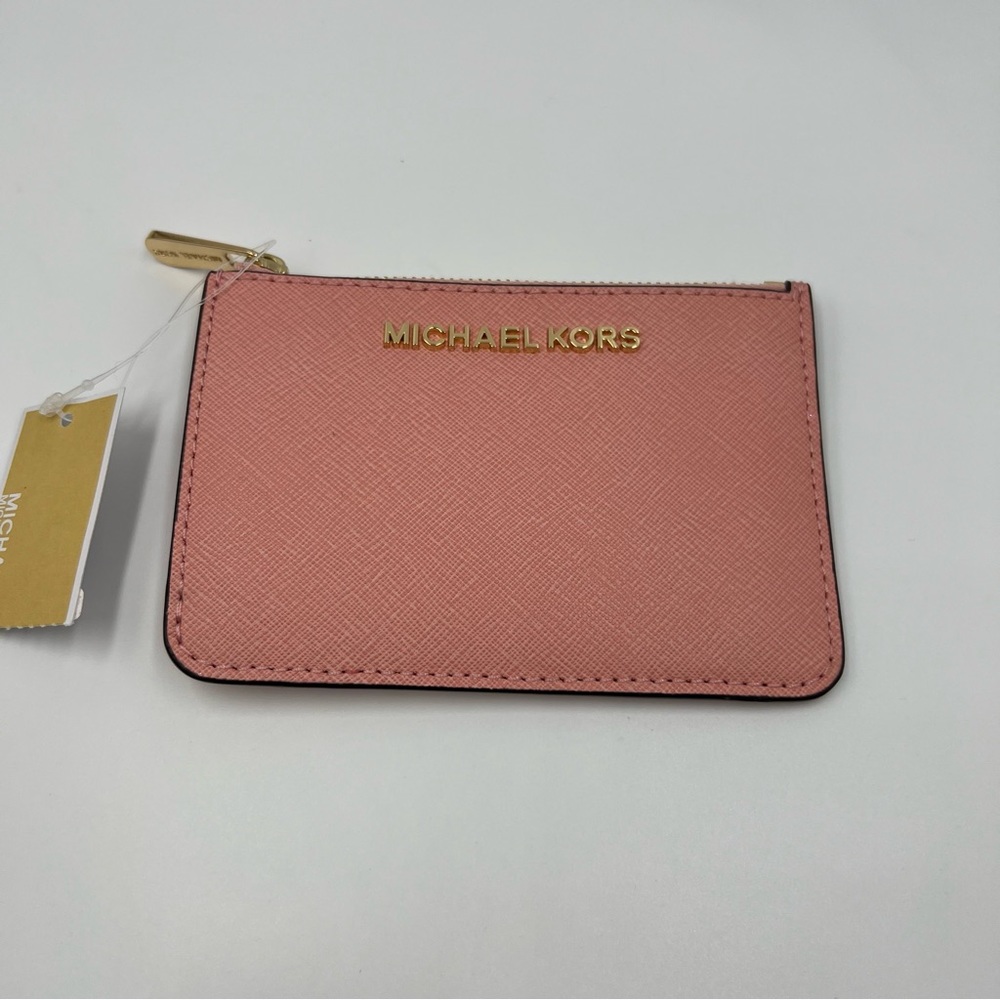 Michael Kors Leather SM Coin Pouch W ID Pale Pink